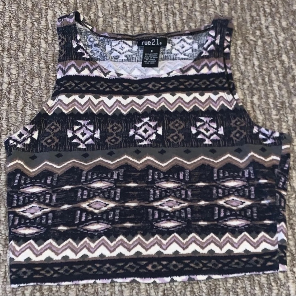 Multi-Color Printed Crop Top